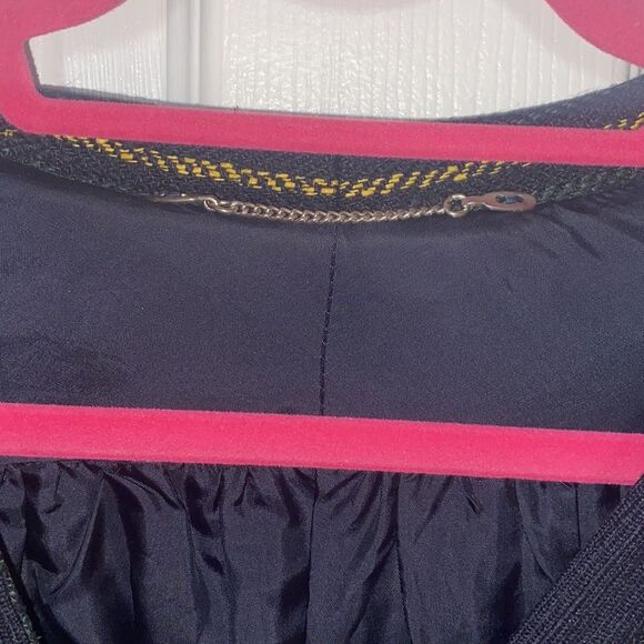 Vintage 70s wool and suede stripped jacket very rare 42​ - Picture 6 of 11